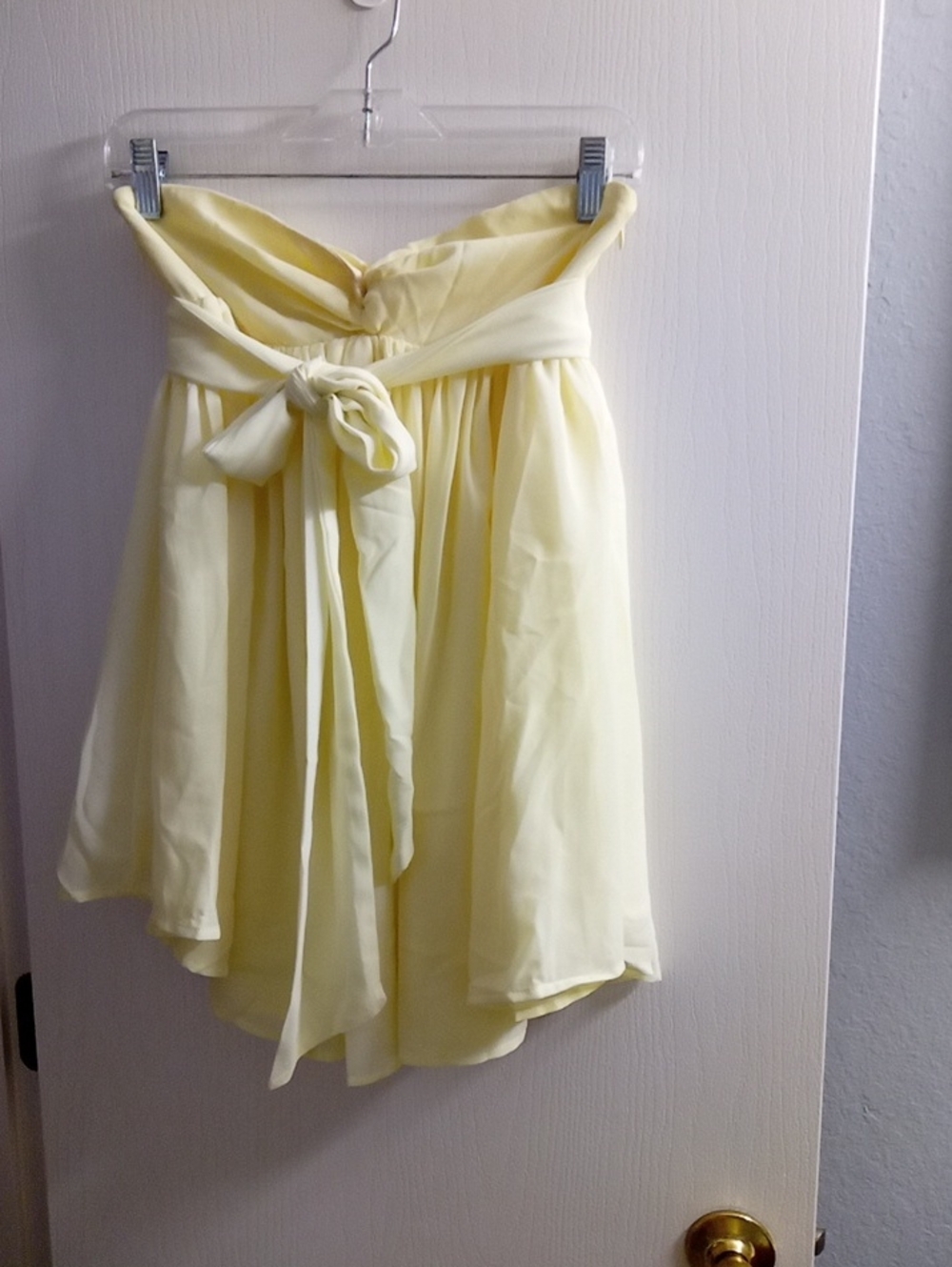 Peppermayo Pale Yellow Strapless Tie-Waist Blouse